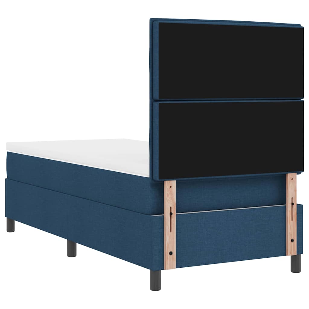 Boxspring bed met matras met LED Blauw 90 x 190 cm Stof is nu te koop bij PeponiXL, paradijselijk wonen!