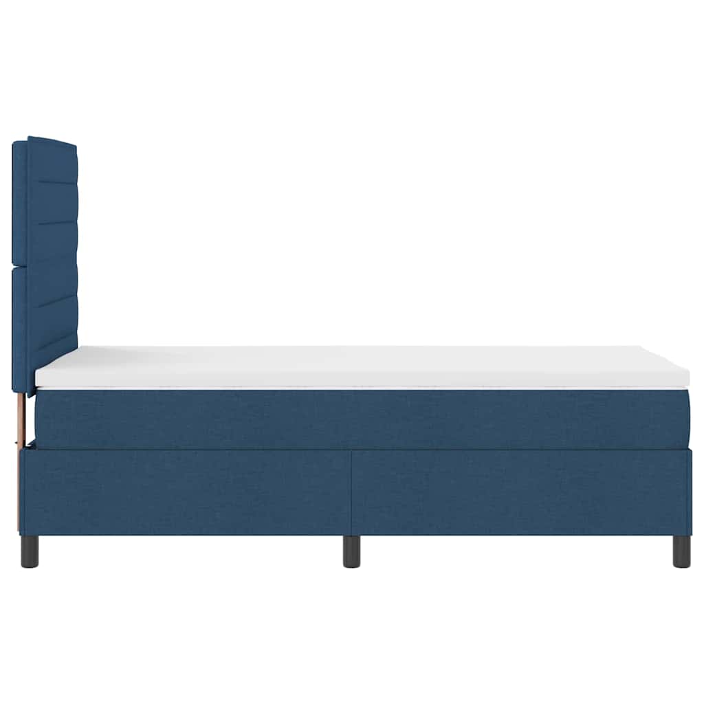 Boxspring bed met matras met LED Blauw 90 x 200 cm Stof is nu te koop bij PeponiXL, paradijselijk wonen!