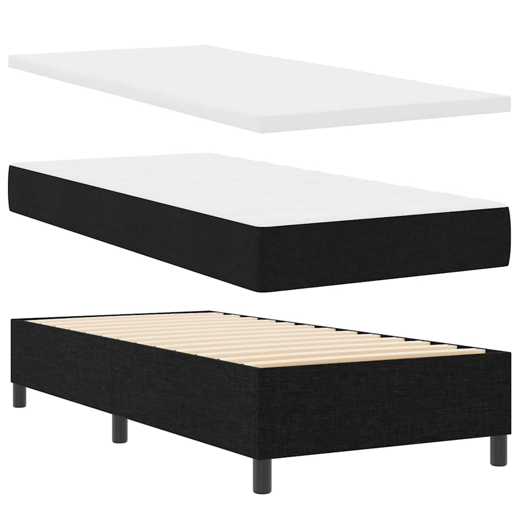 Boxspring bed met matras met LED Zwart 100 x 200 cm Stof is nu te koop bij PeponiXL, paradijselijk wonen!