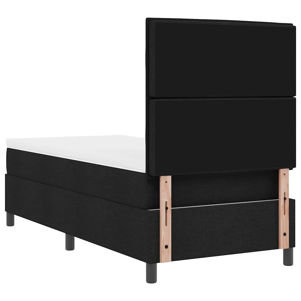 Boxspring bed met matras met LED Zwart 100 x 200 cm Stof is nu te koop bij PeponiXL, paradijselijk wonen!
