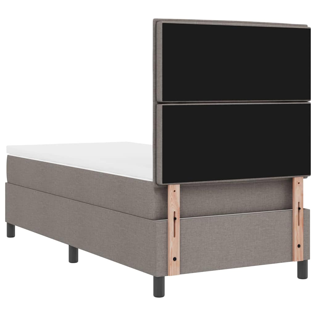 Boxspring bed met matras met LED Taupe 100 x 200 cm Stof is nu te koop bij PeponiXL, paradijselijk wonen!