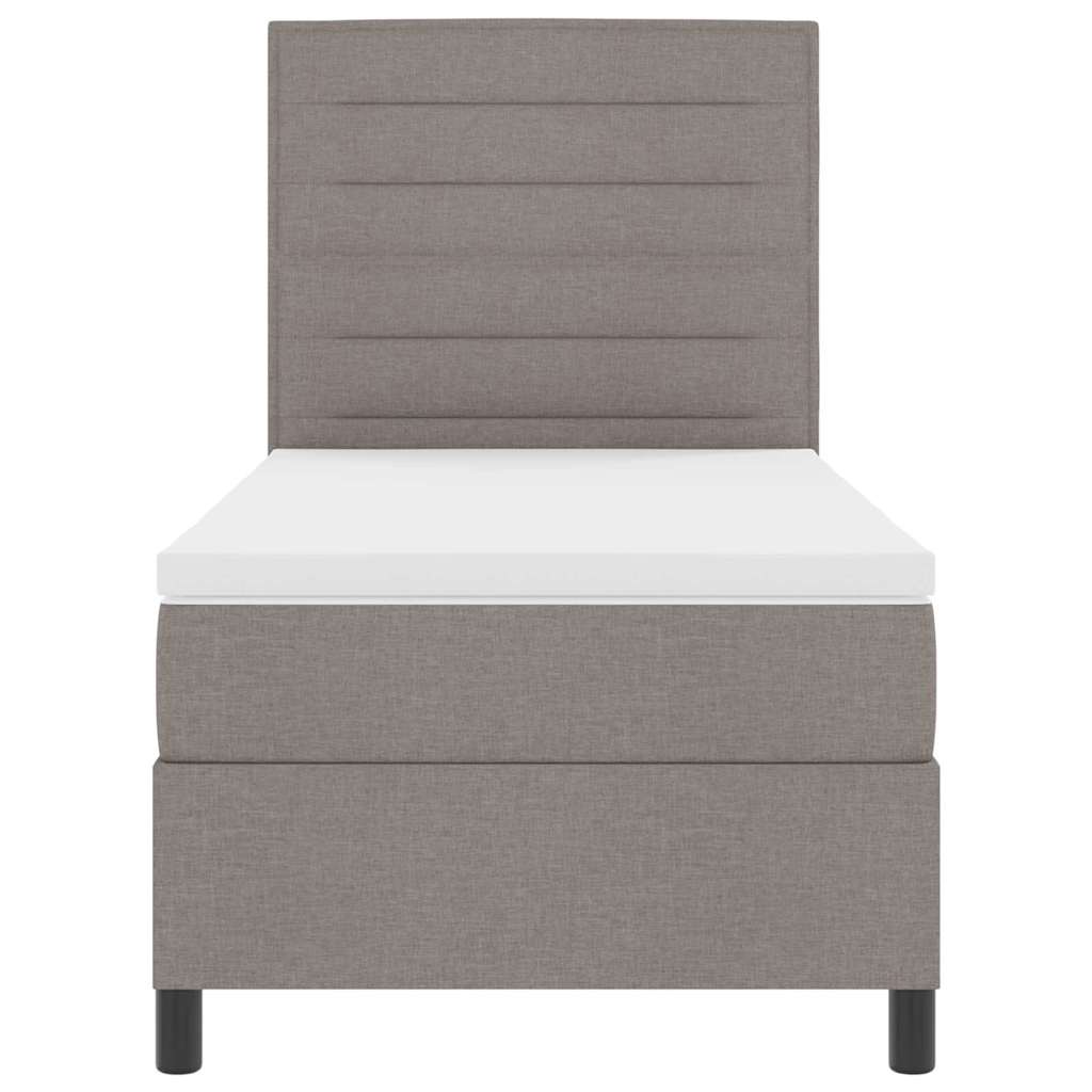 Boxspring bed met matras met LED Taupe 100 x 200 cm Stof is nu te koop bij PeponiXL, paradijselijk wonen!