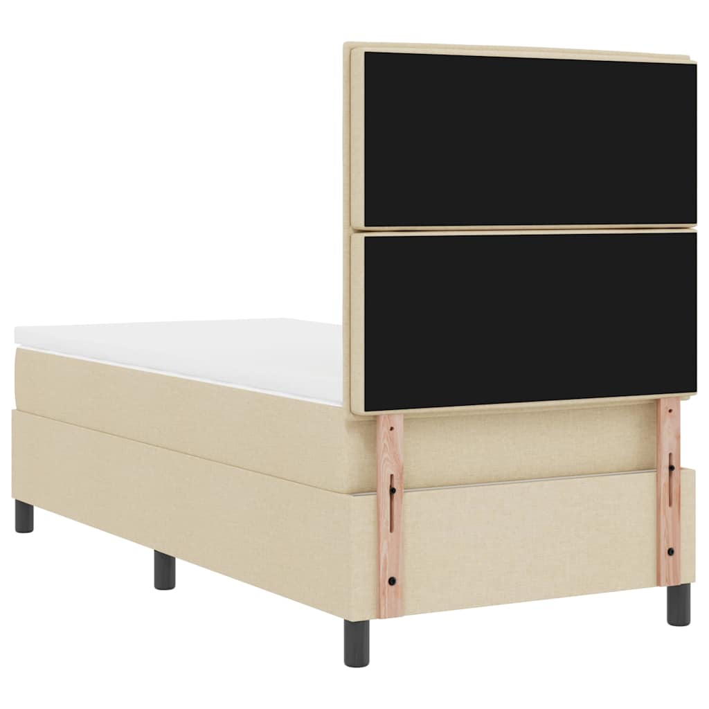 Boxspring bed met matras met LED Crème 100 x 200 cm Stof is nu te koop bij PeponiXL, paradijselijk wonen!
