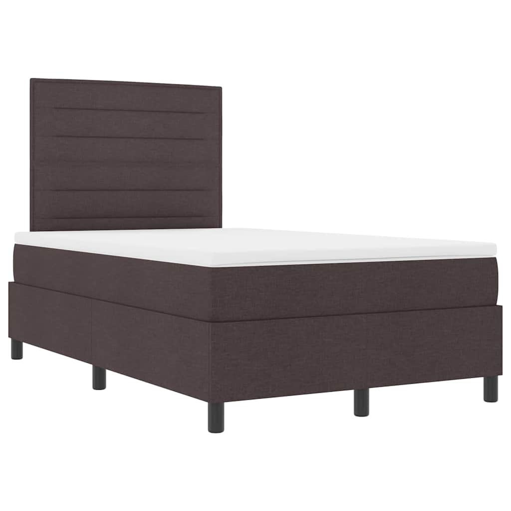 Boxspring bed met matras met LED Donkerbruin 120 x 200 cm Stof is nu te koop bij PeponiXL, paradijselijk wonen!