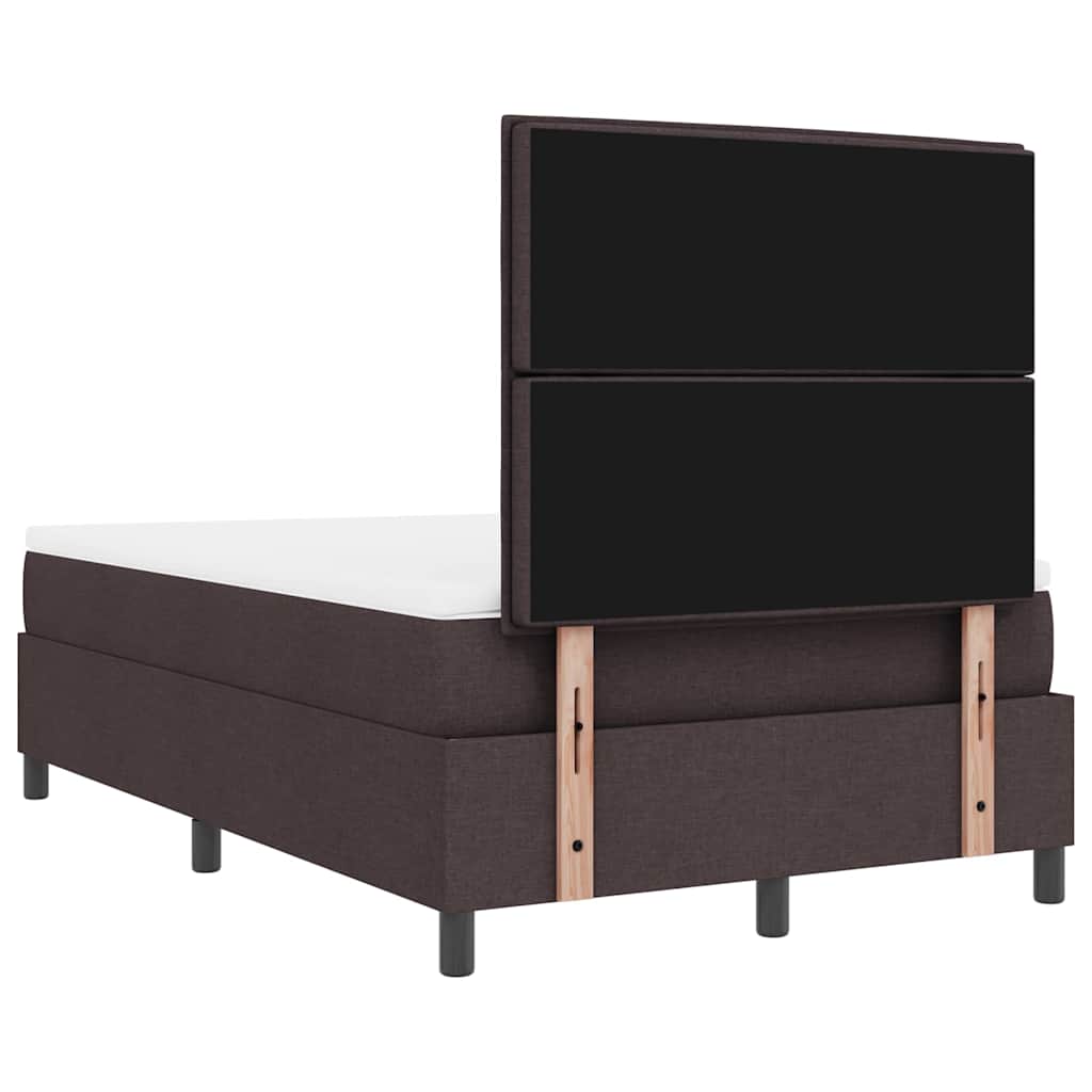 Boxspring bed met matras met LED Donkerbruin 120 x 200 cm Stof is nu te koop bij PeponiXL, paradijselijk wonen!
