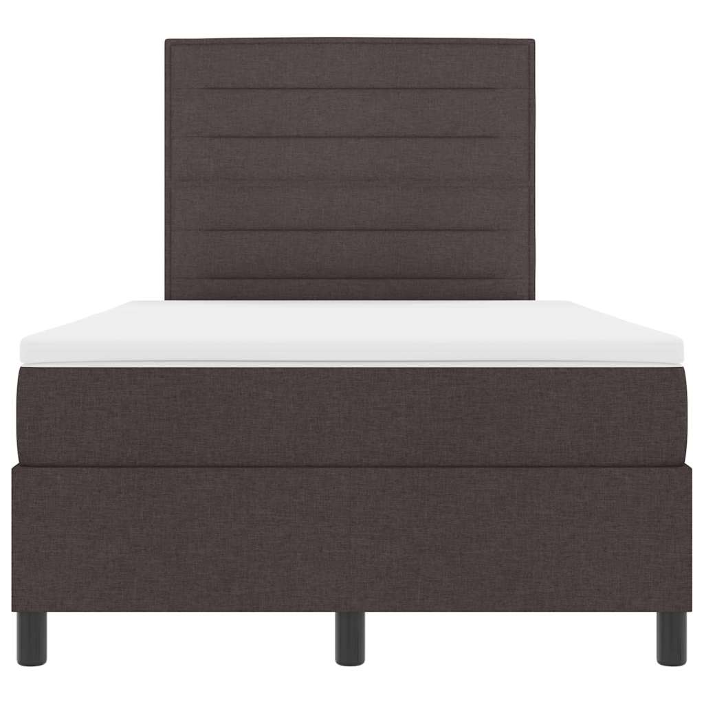Boxspring bed met matras met LED Donkerbruin 120 x 200 cm Stof is nu te koop bij PeponiXL, paradijselijk wonen!