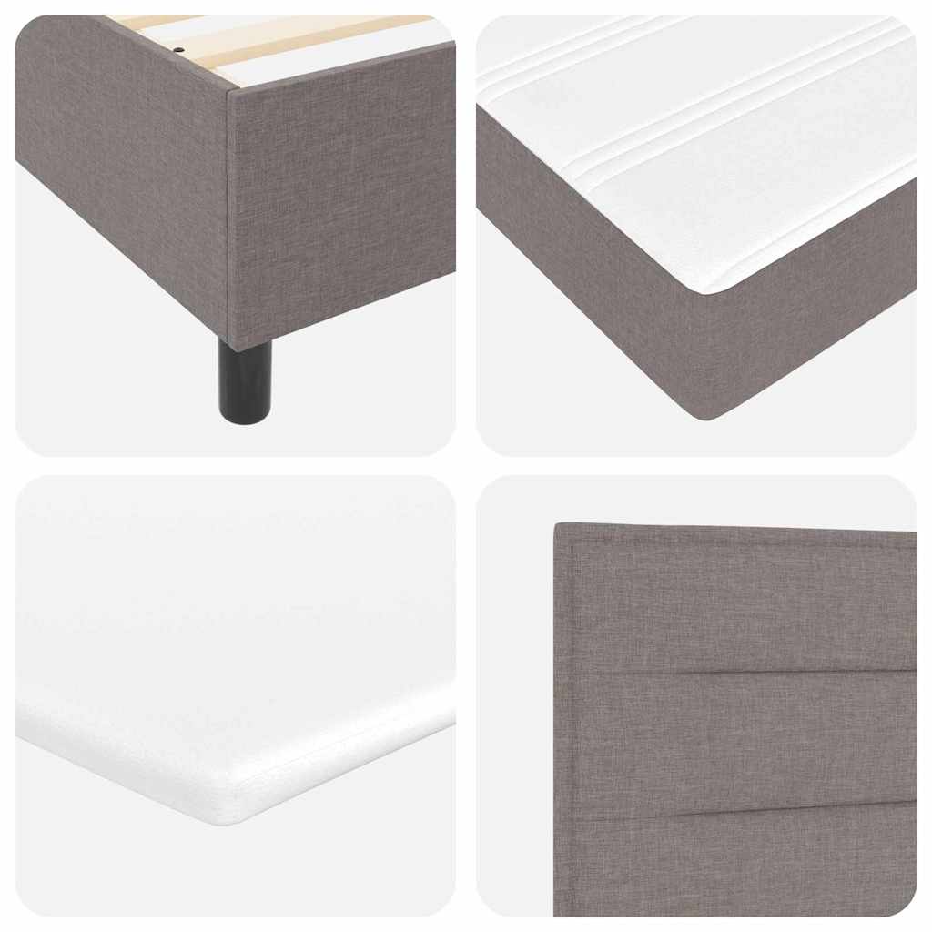 Boxspring bed met matras met LED Taupe 120 x 200 cm Stof is nu te koop bij PeponiXL, paradijselijk wonen!
