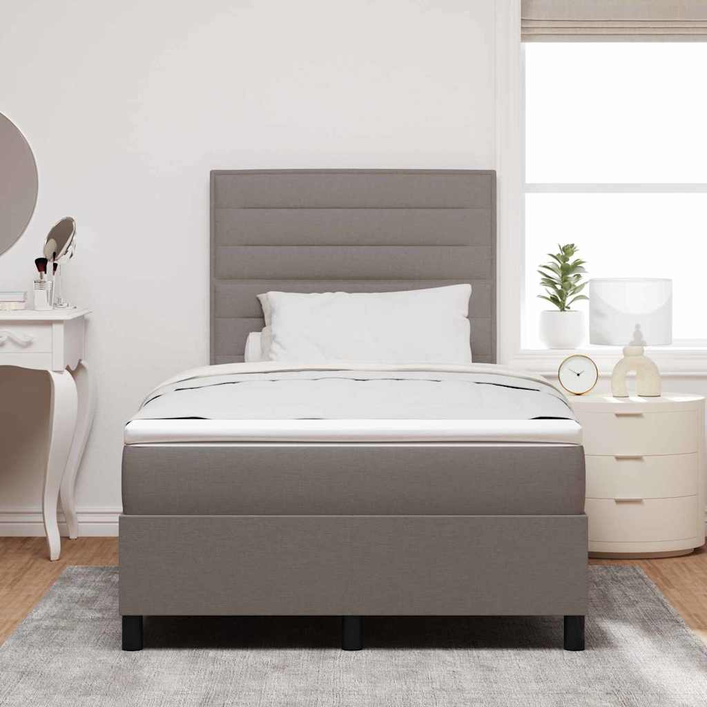 Boxspring bed met matras met LED Taupe 120 x 200 cm Stof is nu te koop bij PeponiXL, paradijselijk wonen!