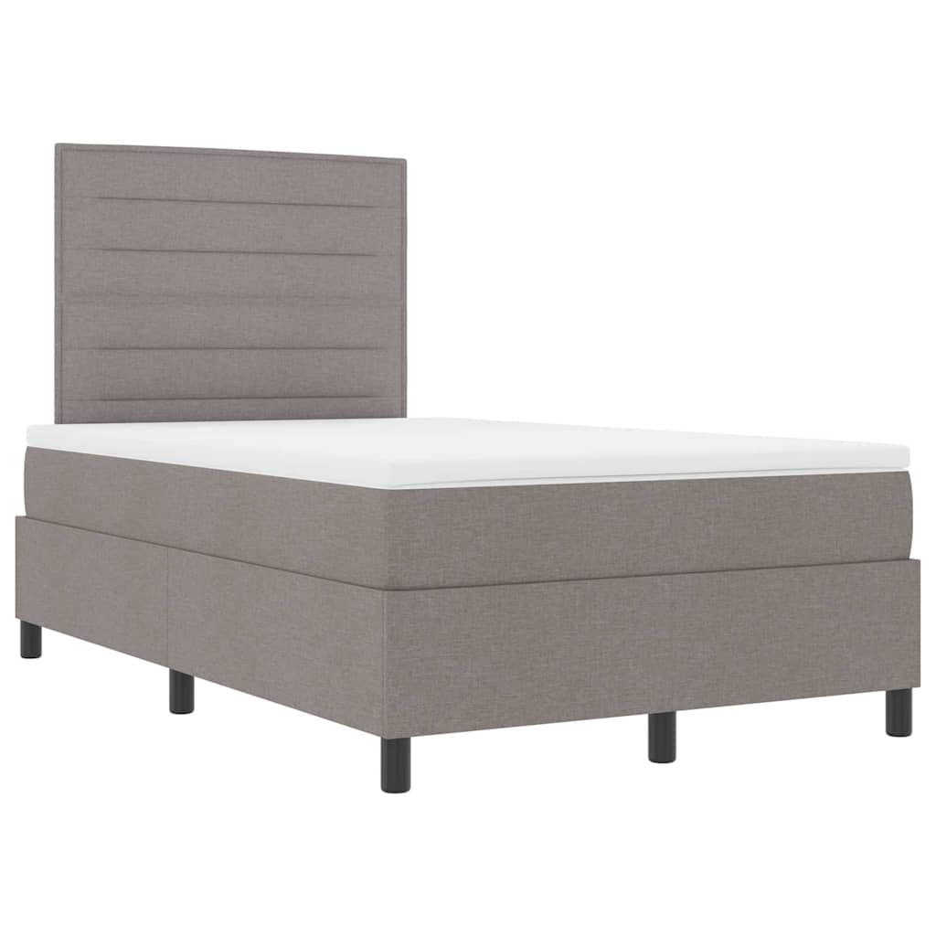 Boxspring bed met matras met LED Taupe 120 x 200 cm Stof is nu te koop bij PeponiXL, paradijselijk wonen!