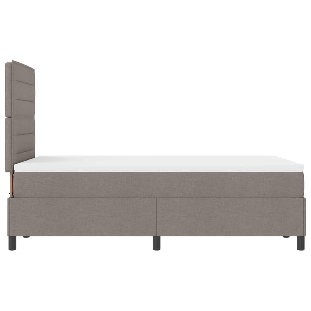 Boxspring bed met matras met LED Taupe 120 x 200 cm Stof is nu te koop bij PeponiXL, paradijselijk wonen!