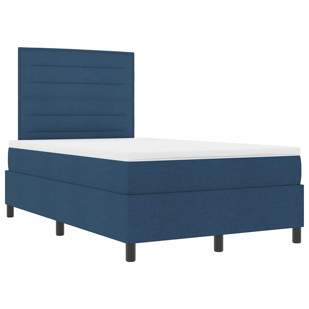 Boxspring bed met matras met LED Blauw 120 x 200 cm Stof is nu te koop bij PeponiXL, paradijselijk wonen!