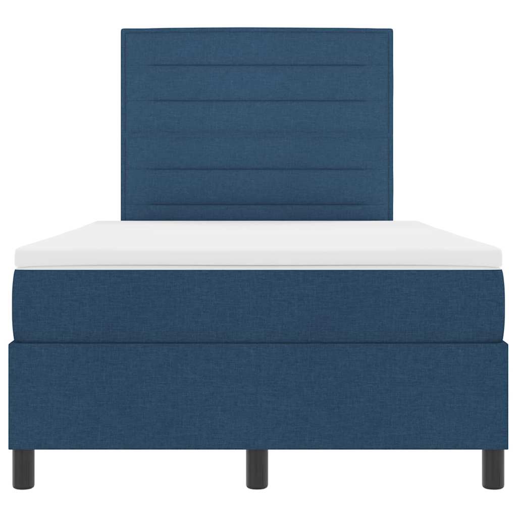 Boxspring bed met matras met LED Blauw 120 x 200 cm Stof is nu te koop bij PeponiXL, paradijselijk wonen!