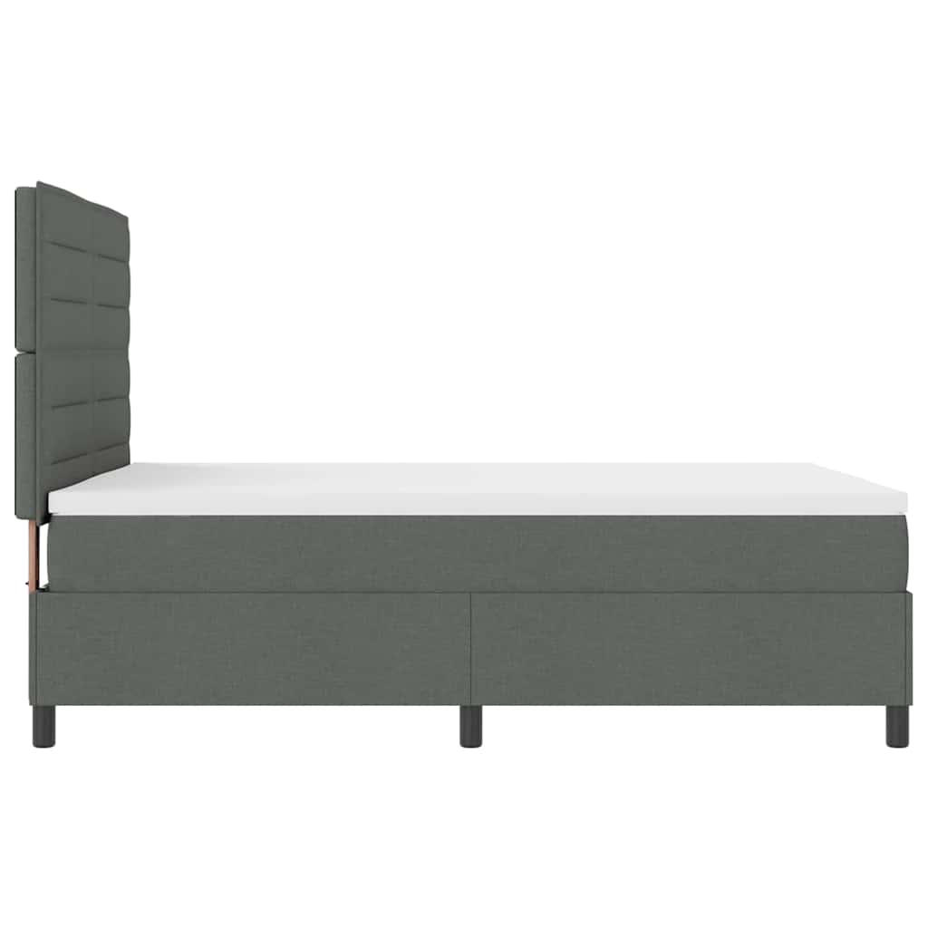 Boxspring bed met matras met LED Donkergrijs 140 x 190 cm Stof is nu te koop bij PeponiXL, paradijselijk wonen!
