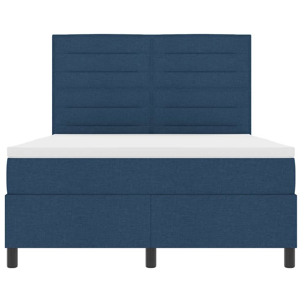 Boxspring bed met matras met LED Blauw 140 x 190 cm Stof is nu te koop bij PeponiXL, paradijselijk wonen!