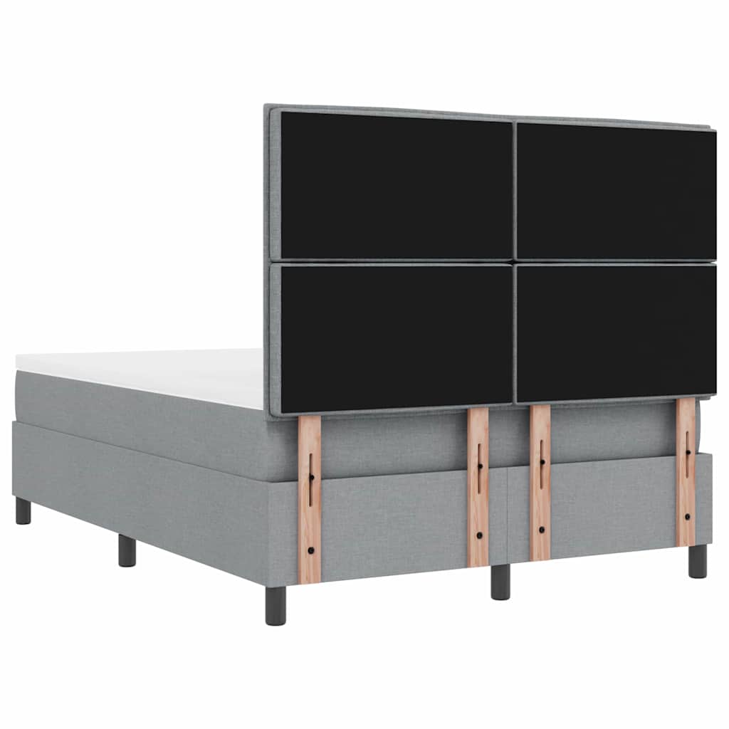 Boxspring bed met matras met LED Lichtgrijs 160 x 200 cm Stof is nu te koop bij PeponiXL, paradijselijk wonen!