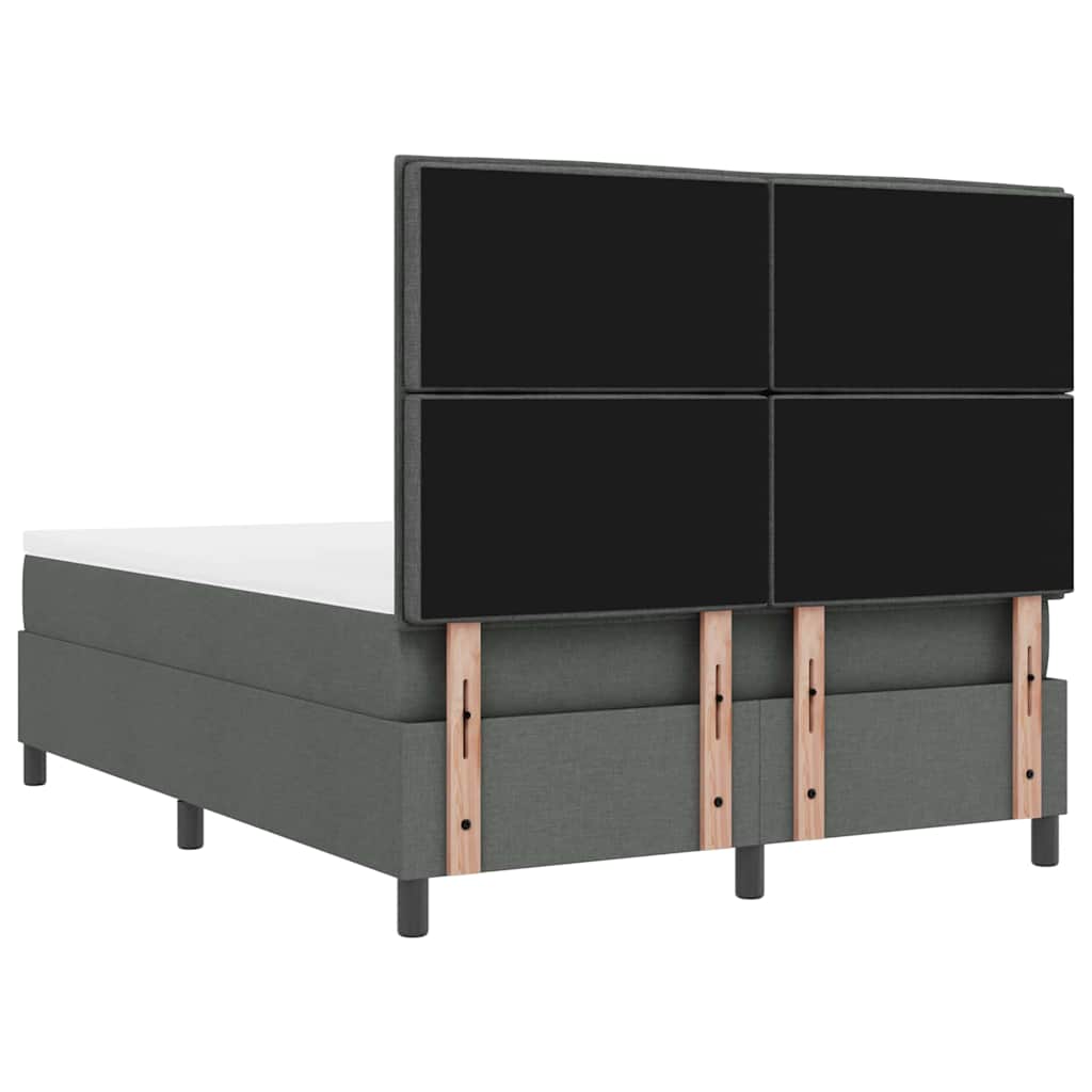 Boxspring bed met matras met LED Donkergrijs 160 x 200 cm Stof is nu te koop bij PeponiXL, paradijselijk wonen!