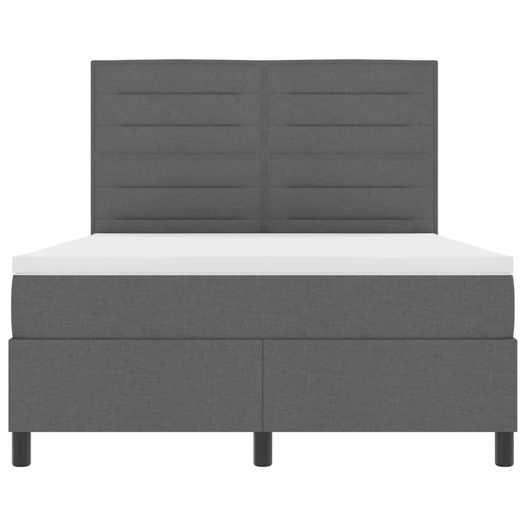 Boxspring bed met matras met LED Donkergrijs 160 x 200 cm Stof is nu te koop bij PeponiXL, paradijselijk wonen!