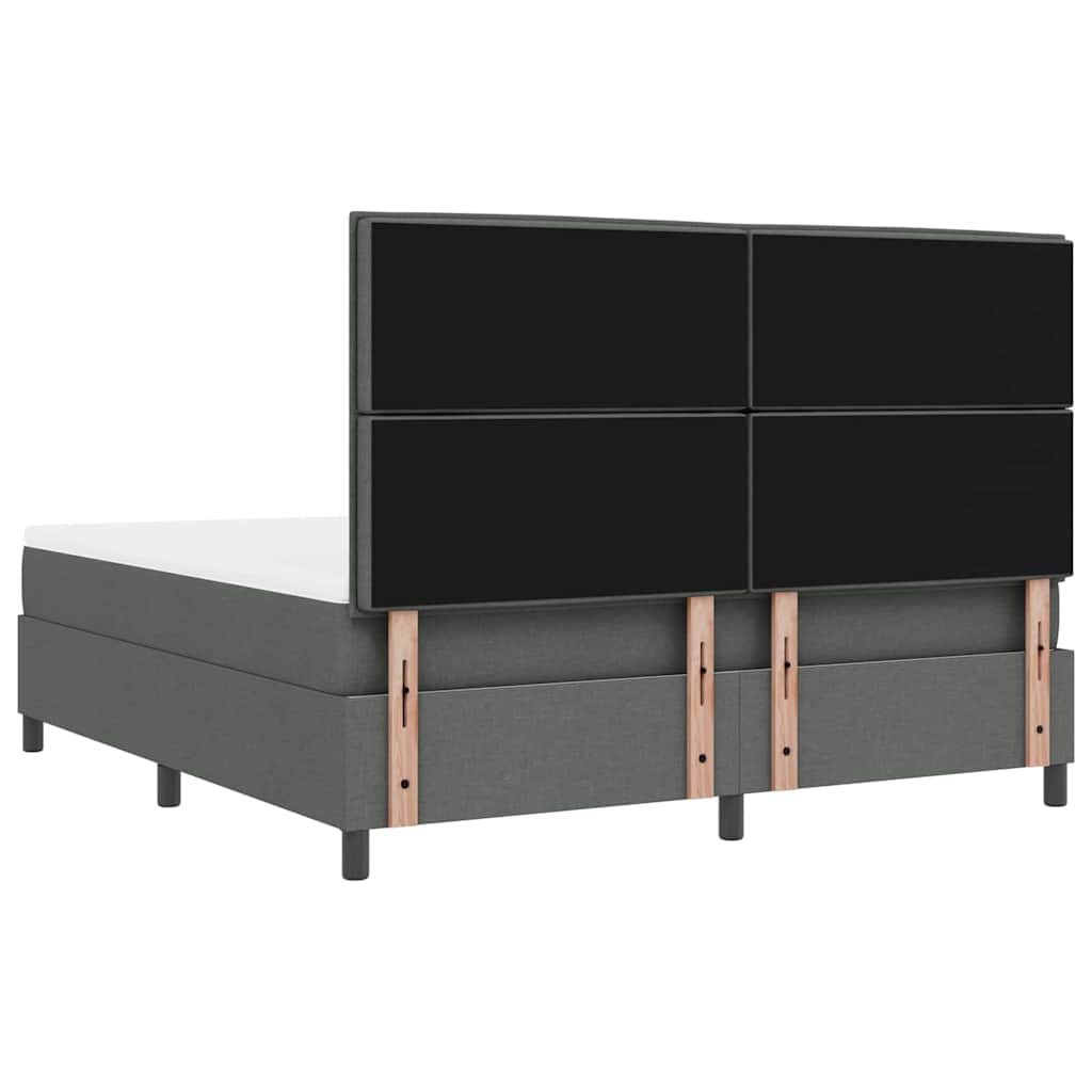 Boxspring bed met matras met LED Donkergrijs 180 x 200 cm Stof is nu te koop bij PeponiXL, paradijselijk wonen!