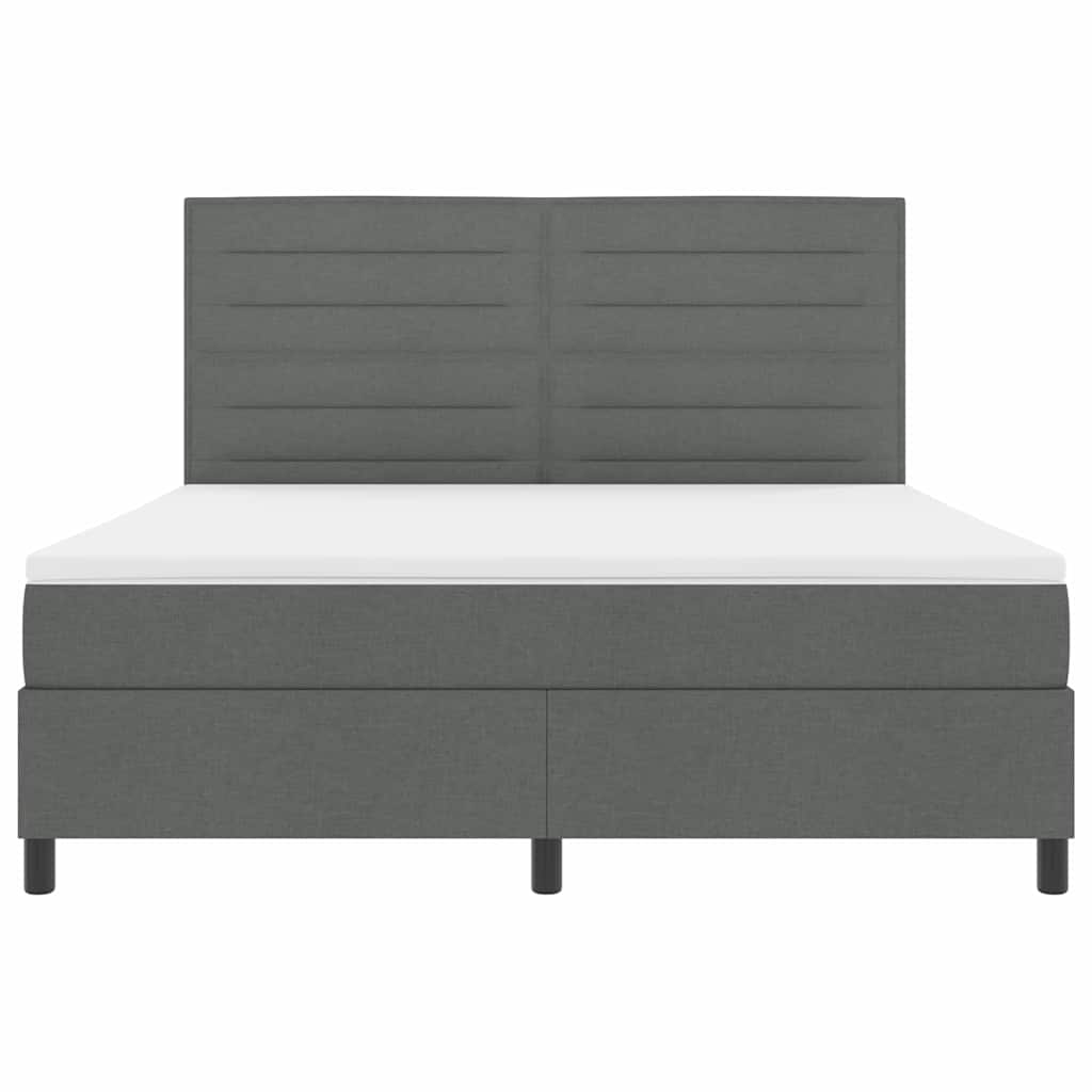 Boxspring bed met matras met LED Donkergrijs 180 x 200 cm Stof is nu te koop bij PeponiXL, paradijselijk wonen!