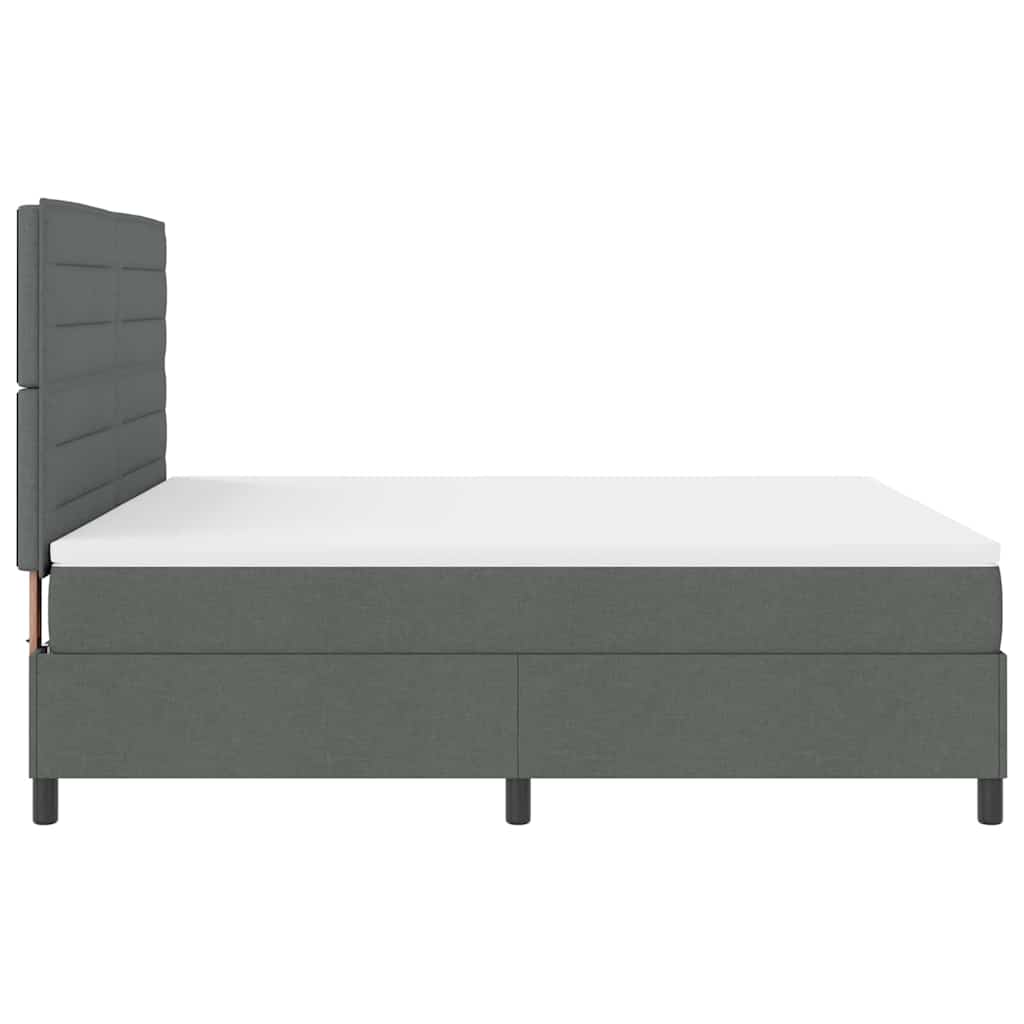 Boxspring bed met matras met LED Donkergrijs 180 x 200 cm Stof is nu te koop bij PeponiXL, paradijselijk wonen!