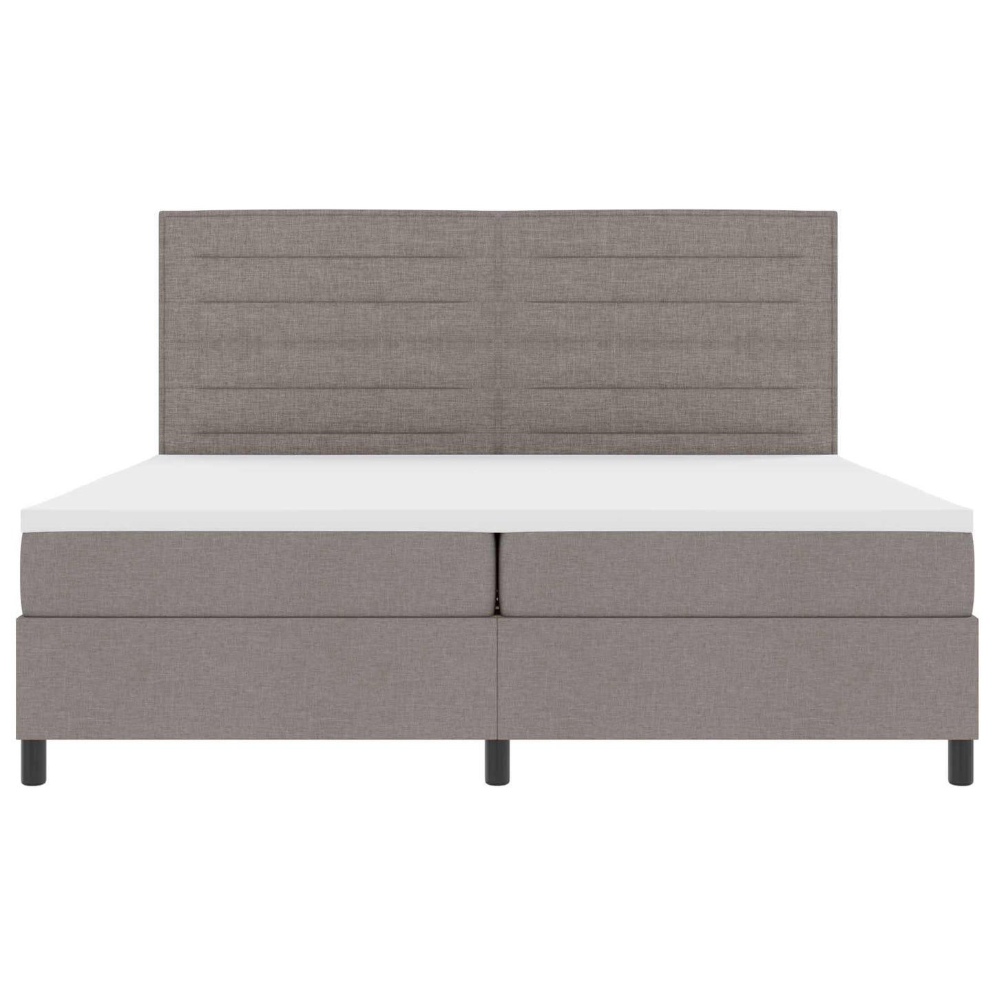 Boxspring bed met matras met LED Taupe 200 x 200 cm Stof is nu te koop bij PeponiXL, paradijselijk wonen!