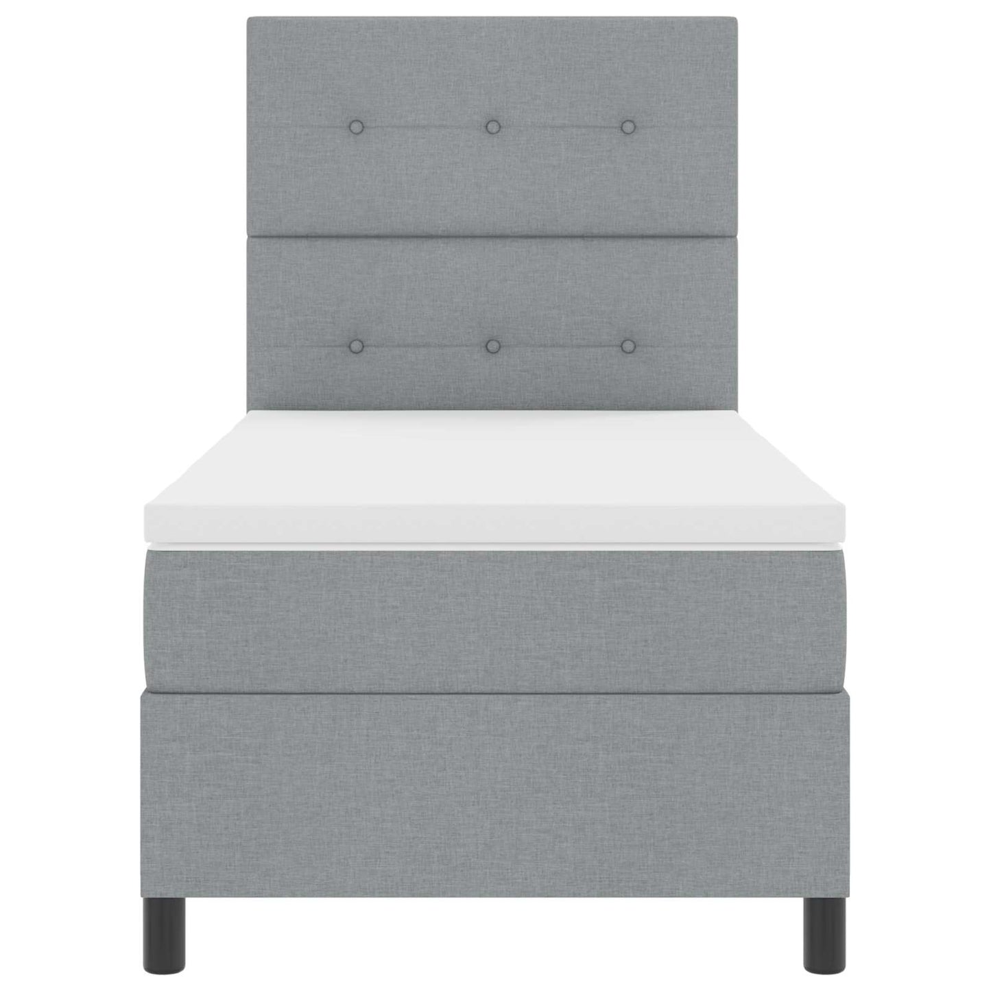 Boxspring bed met matras met LED Lichtgrijs 80 x 200 cm Stof is nu te koop bij PeponiXL, paradijselijk wonen!