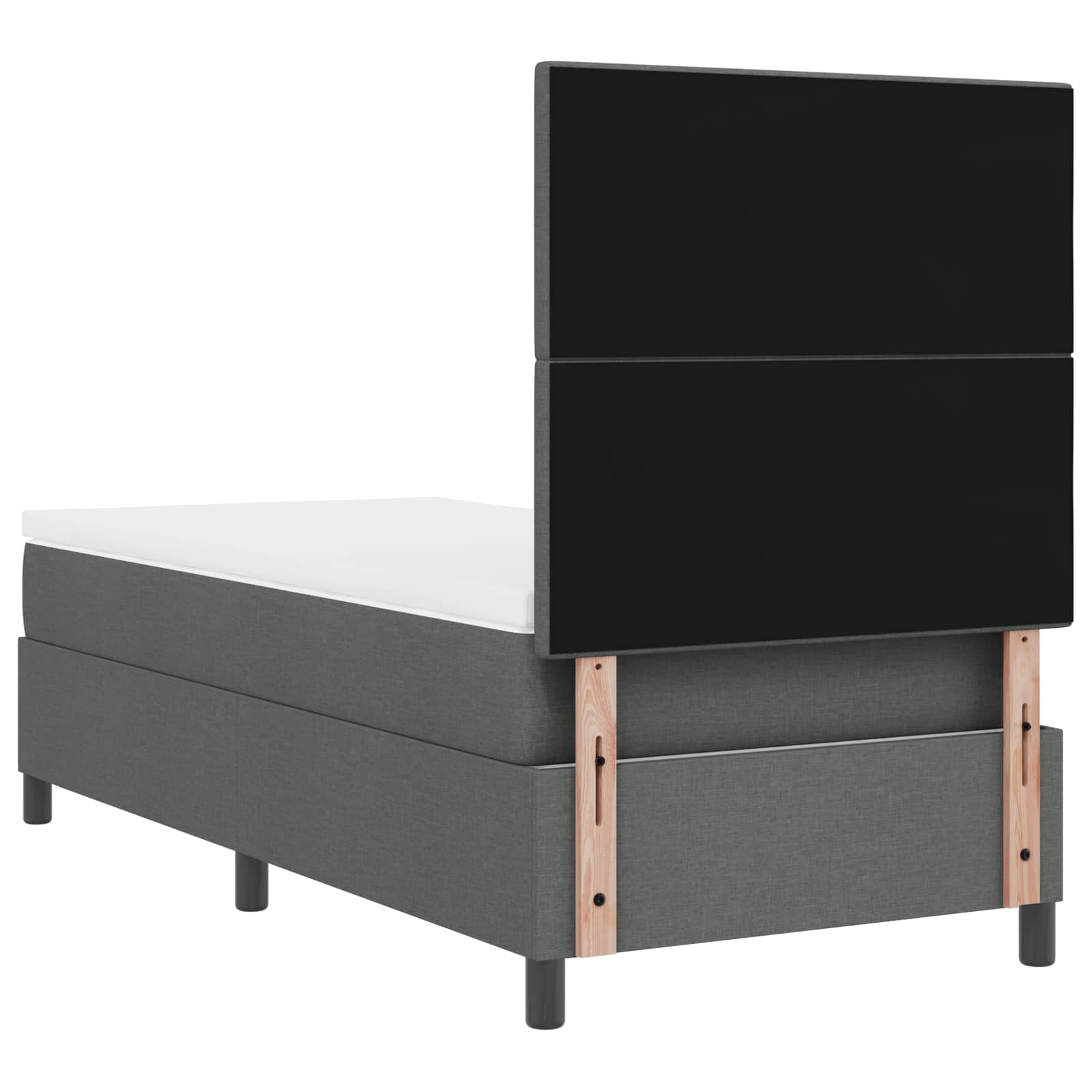 Boxspring bed met matras met LED Donkergrijs 80 x 200 cm Stof is nu te koop bij PeponiXL, paradijselijk wonen!