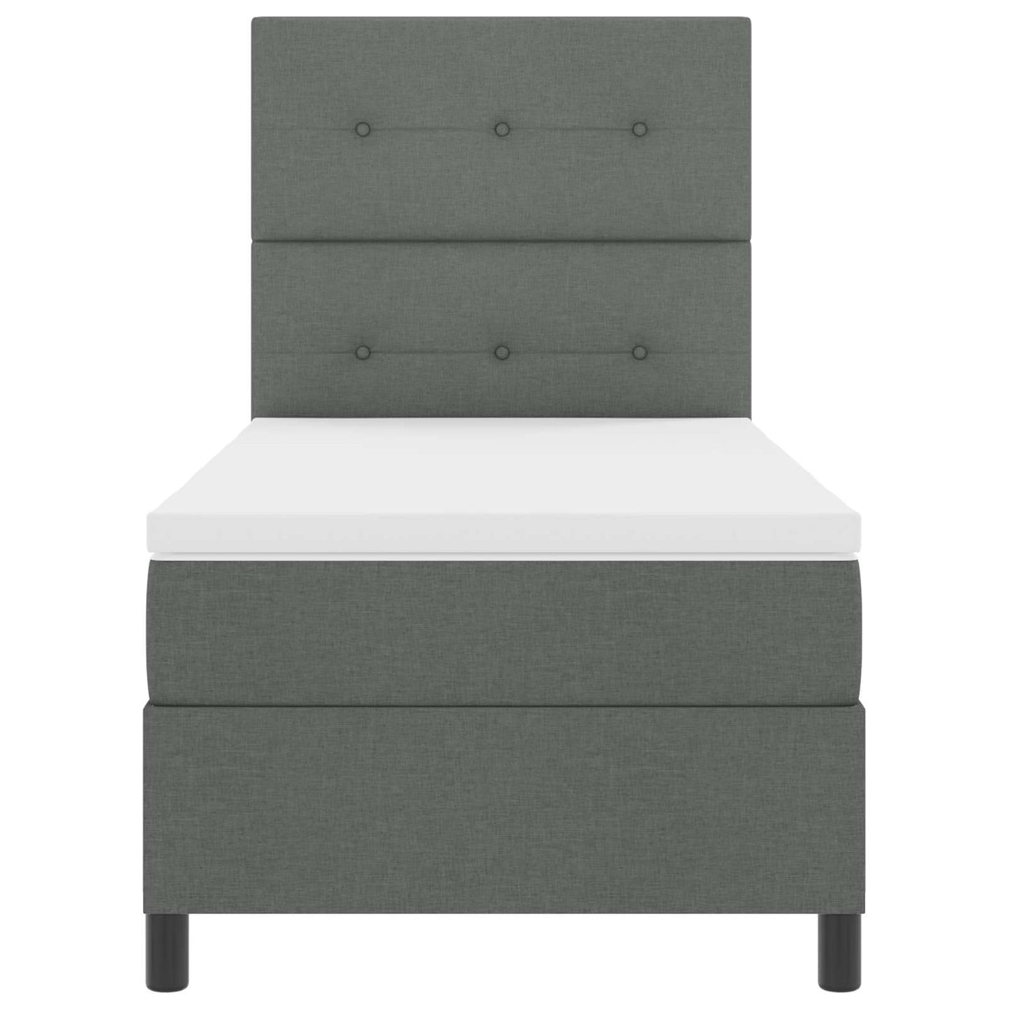 Boxspring bed met matras met LED Donkergrijs 80 x 200 cm Stof is nu te koop bij PeponiXL, paradijselijk wonen!