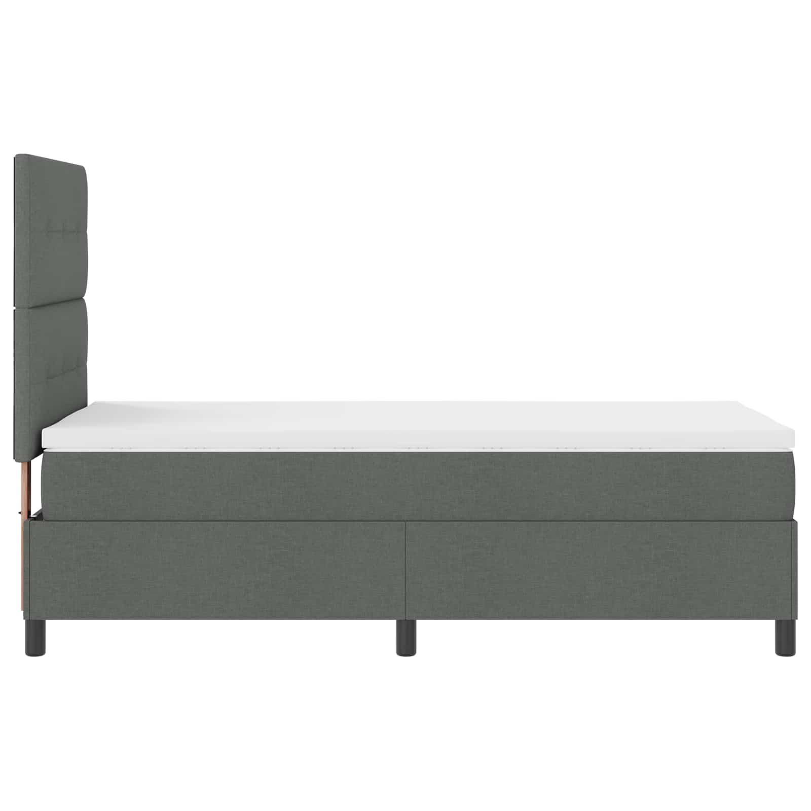 Boxspring bed met matras met LED Donkergrijs 80 x 200 cm Stof is nu te koop bij PeponiXL, paradijselijk wonen!