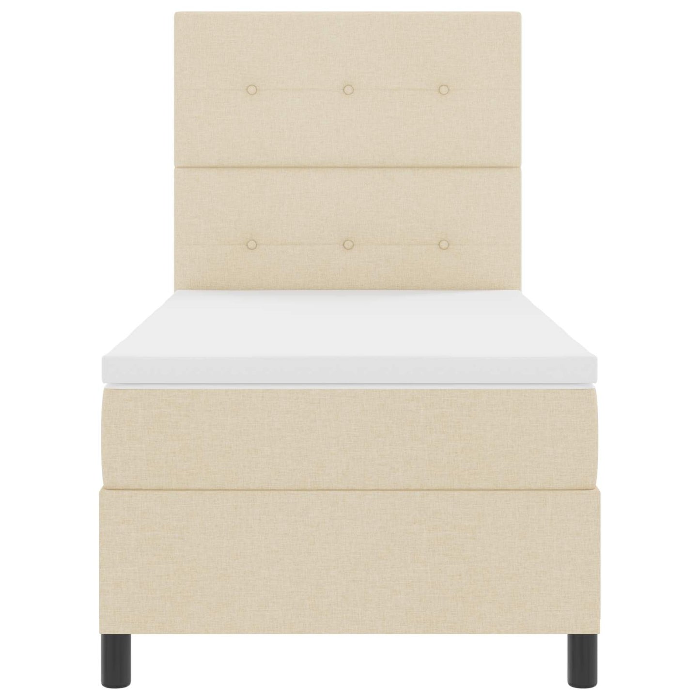 Boxspring bed met matras met LED Crème 80 x 200 cm Stof is nu te koop bij PeponiXL, paradijselijk wonen!