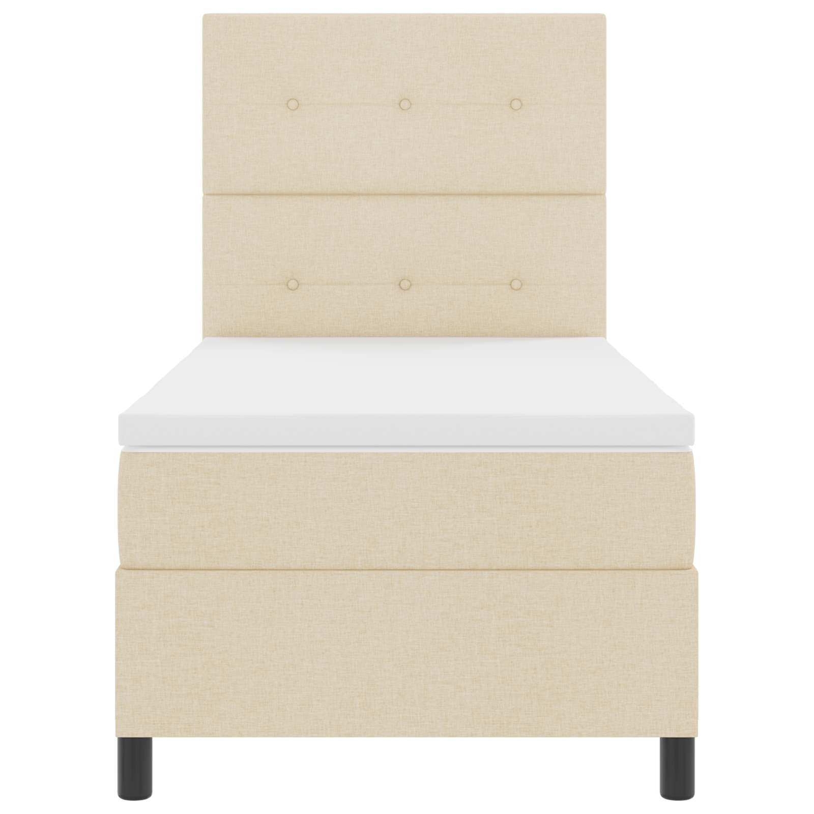 Boxspring bed met matras met LED Crème 80 x 200 cm Stof is nu te koop bij PeponiXL, paradijselijk wonen!