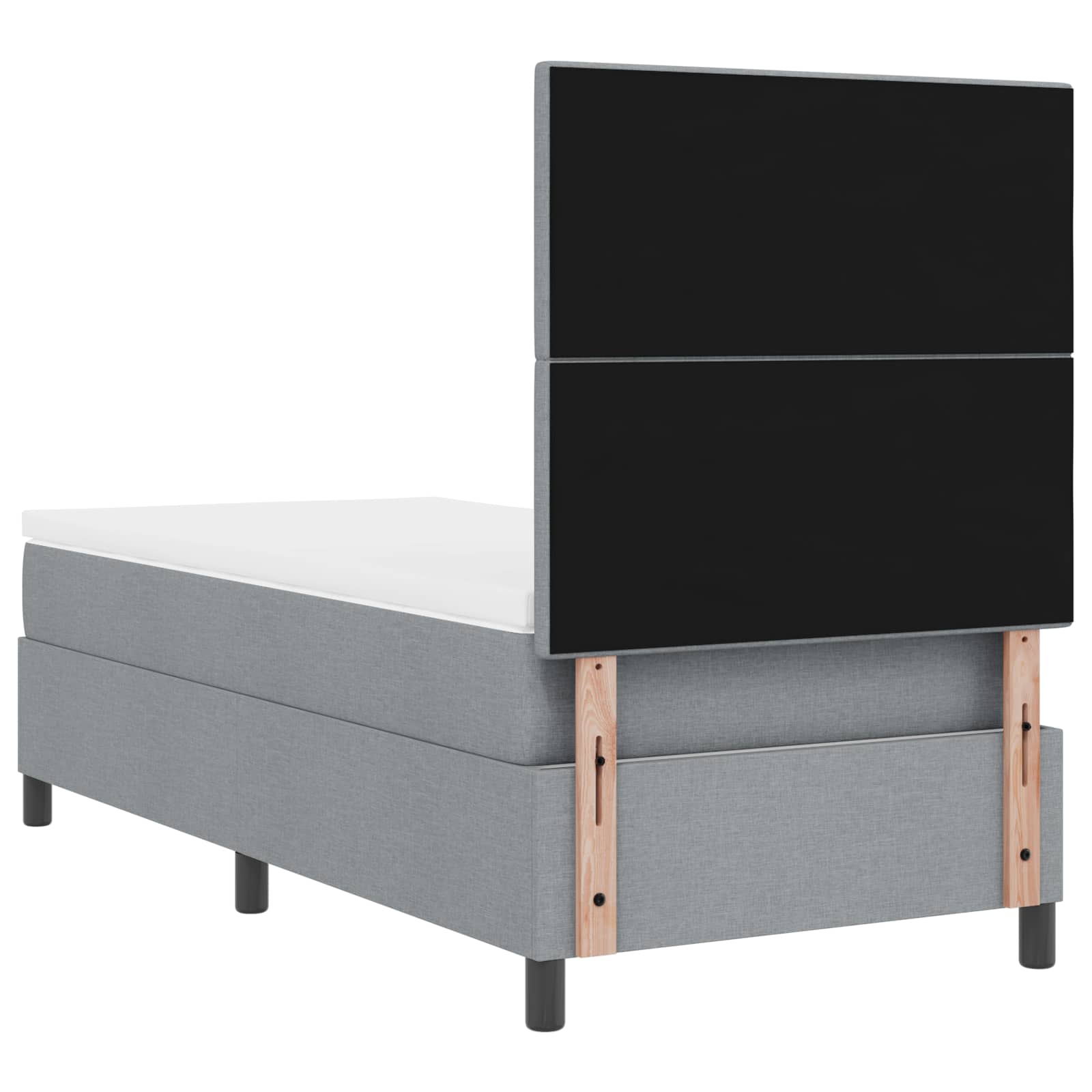 Boxspring bed met matras met LED Lichtgrijs 90 x 190 cm Stof is nu te koop bij PeponiXL, paradijselijk wonen!