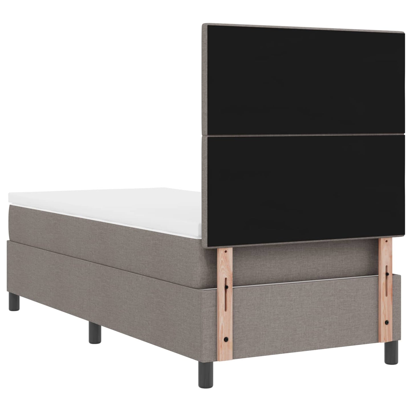 Boxspring bed met matras met LED Taupe 90 x 190 cm Stof is nu te koop bij PeponiXL, paradijselijk wonen!