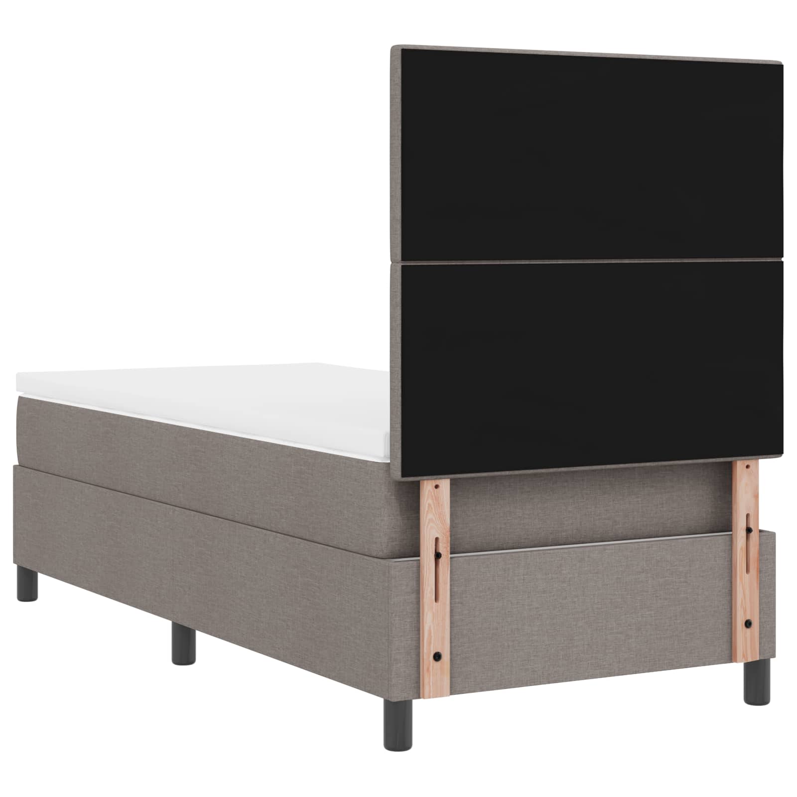 Boxspring bed met matras met LED Taupe 90 x 190 cm Stof is nu te koop bij PeponiXL, paradijselijk wonen!
