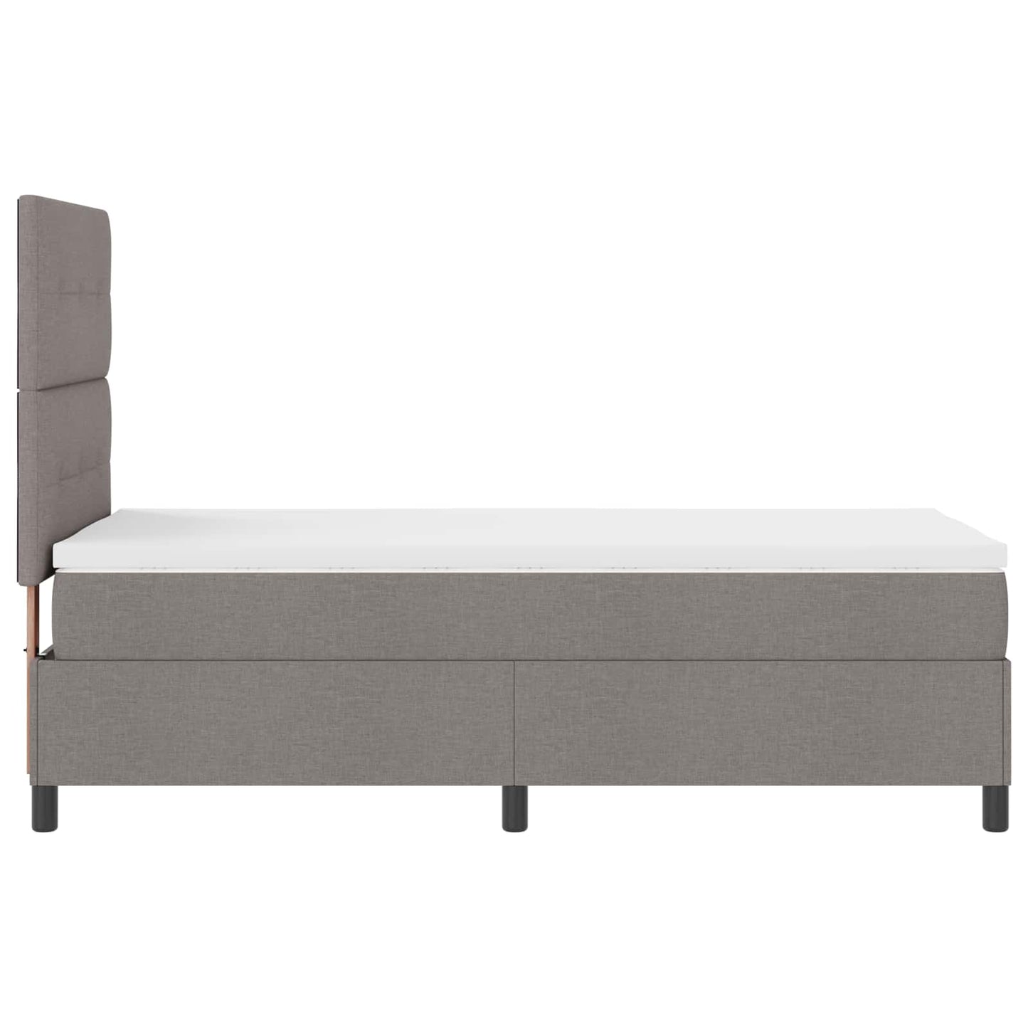 Boxspring bed met matras met LED Taupe 90 x 190 cm Stof is nu te koop bij PeponiXL, paradijselijk wonen!