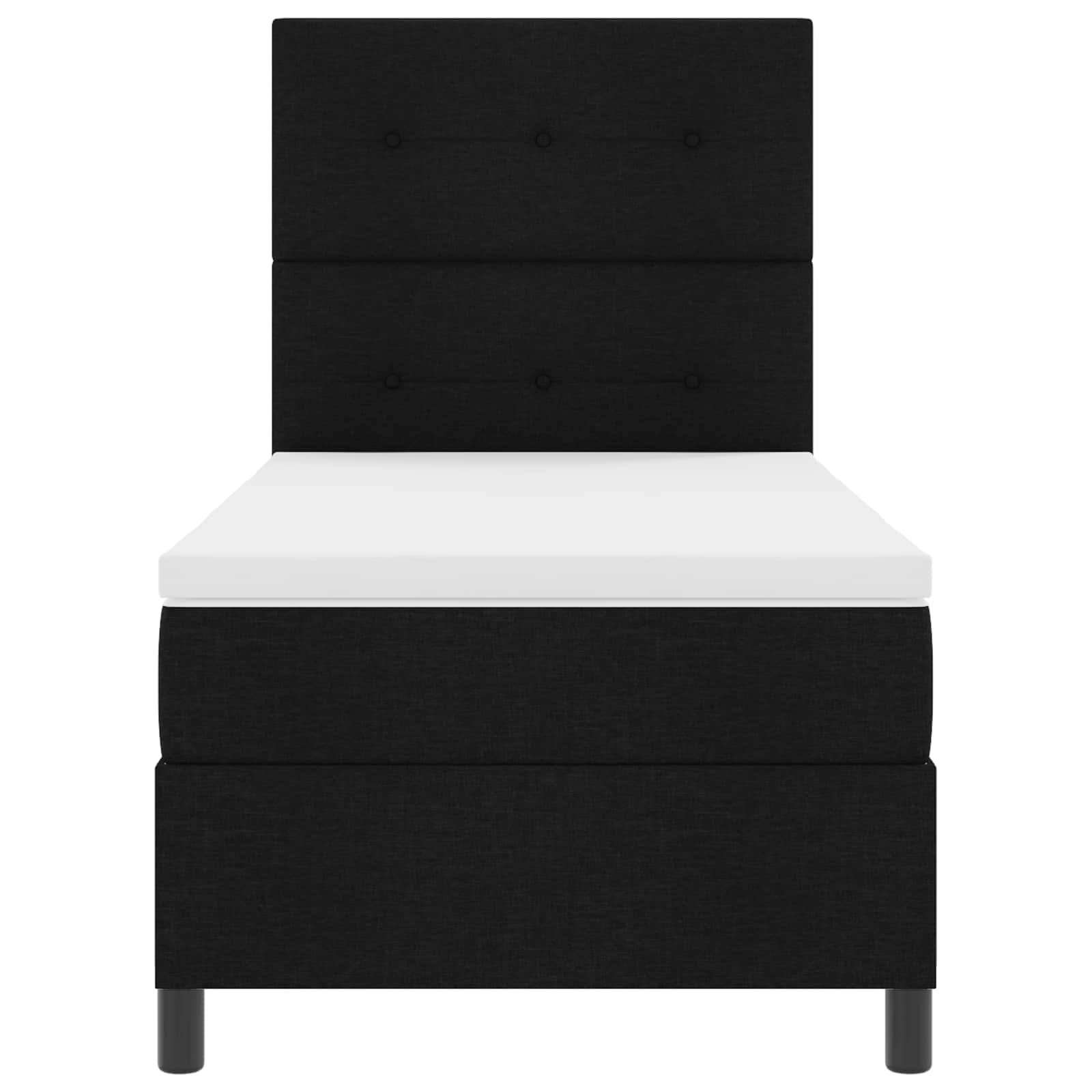 Boxspring bed met matras met LED Zwart 90 x 200 cm Stof is nu te koop bij PeponiXL, paradijselijk wonen!