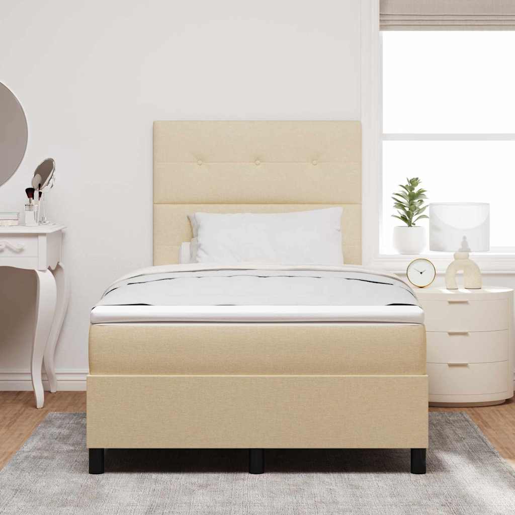 Boxspring bed met matras met LED Crème 120 x 190 cm Stof is nu te koop bij PeponiXL, paradijselijk wonen!