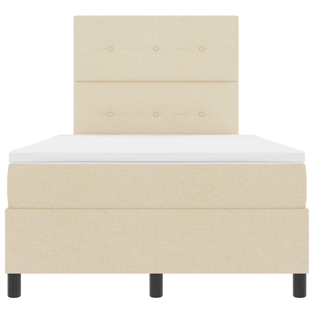 Boxspring bed met matras met LED Crème 120 x 190 cm Stof is nu te koop bij PeponiXL, paradijselijk wonen!