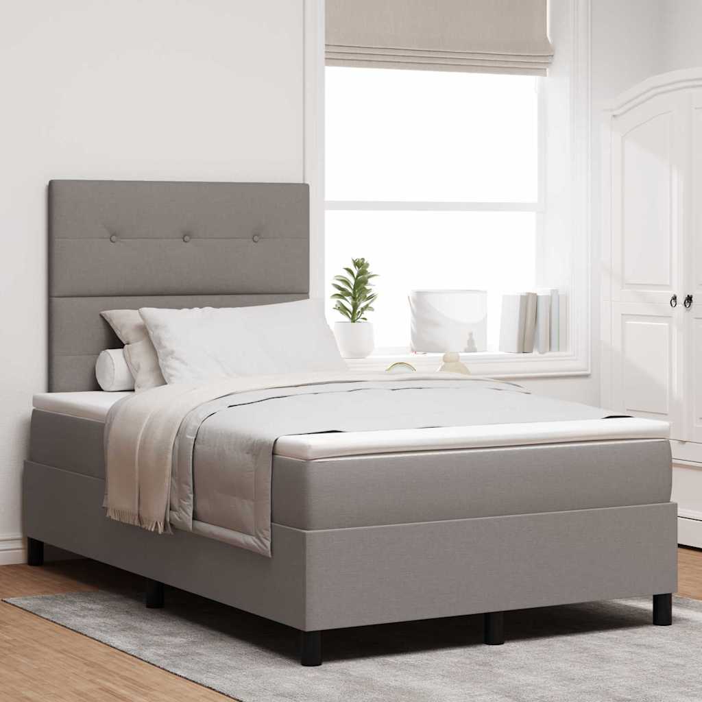 Boxspring bed met matras met LED Taupe 120 x 200 cm Stof is nu te koop bij PeponiXL, paradijselijk wonen!