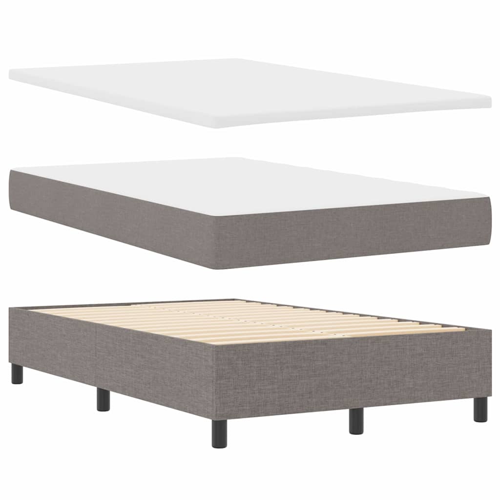 Boxspring bed met matras met LED Taupe 120 x 200 cm Stof is nu te koop bij PeponiXL, paradijselijk wonen!