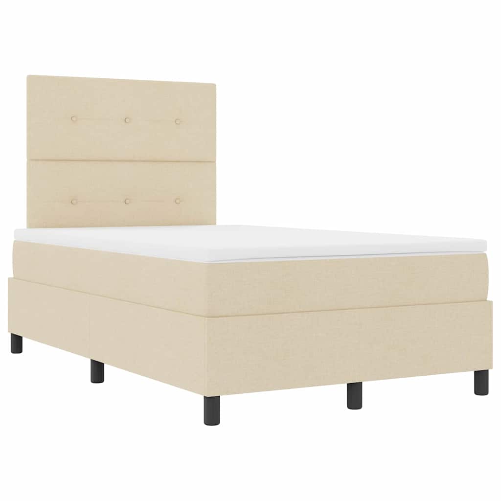 Boxspring bed met matras met LED Crème 120 x 200 cm Stof is nu te koop bij PeponiXL, paradijselijk wonen!