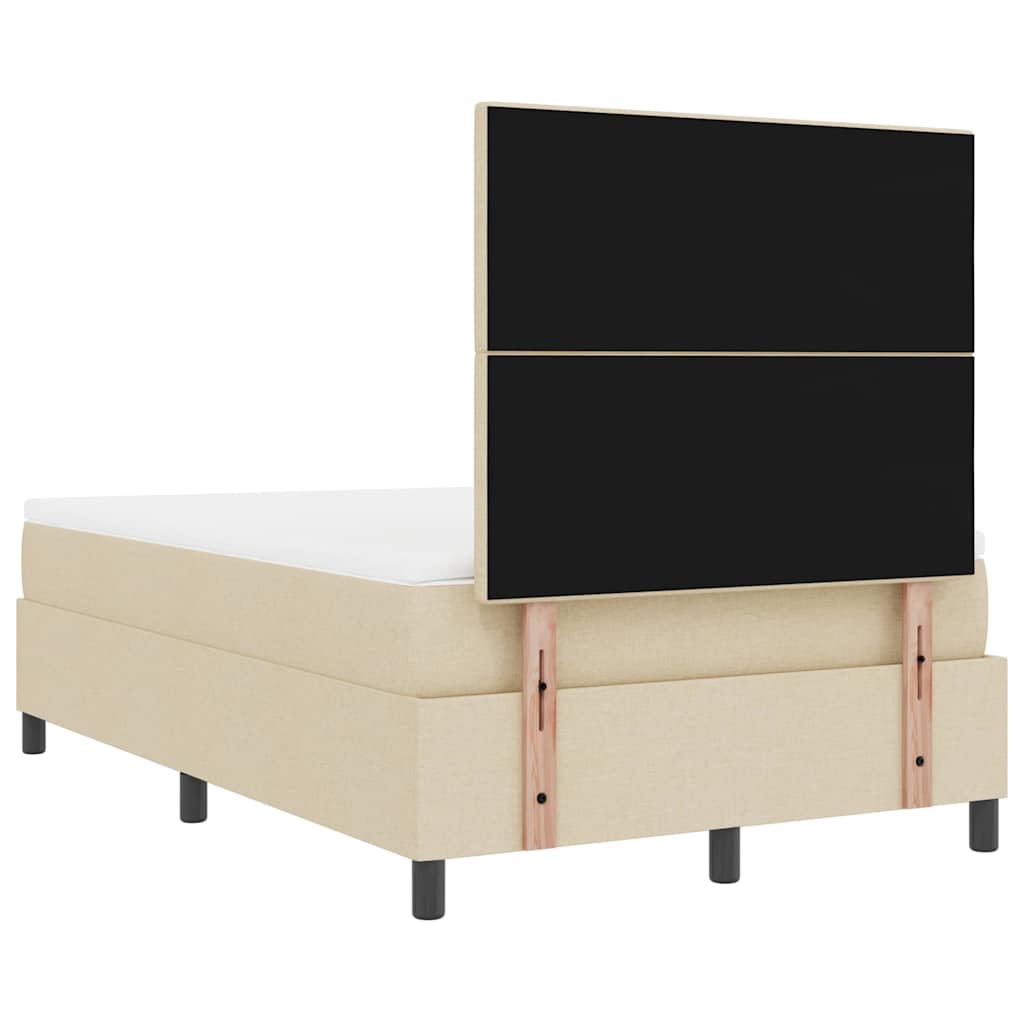 Boxspring bed met matras met LED Crème 120 x 200 cm Stof is nu te koop bij PeponiXL, paradijselijk wonen!