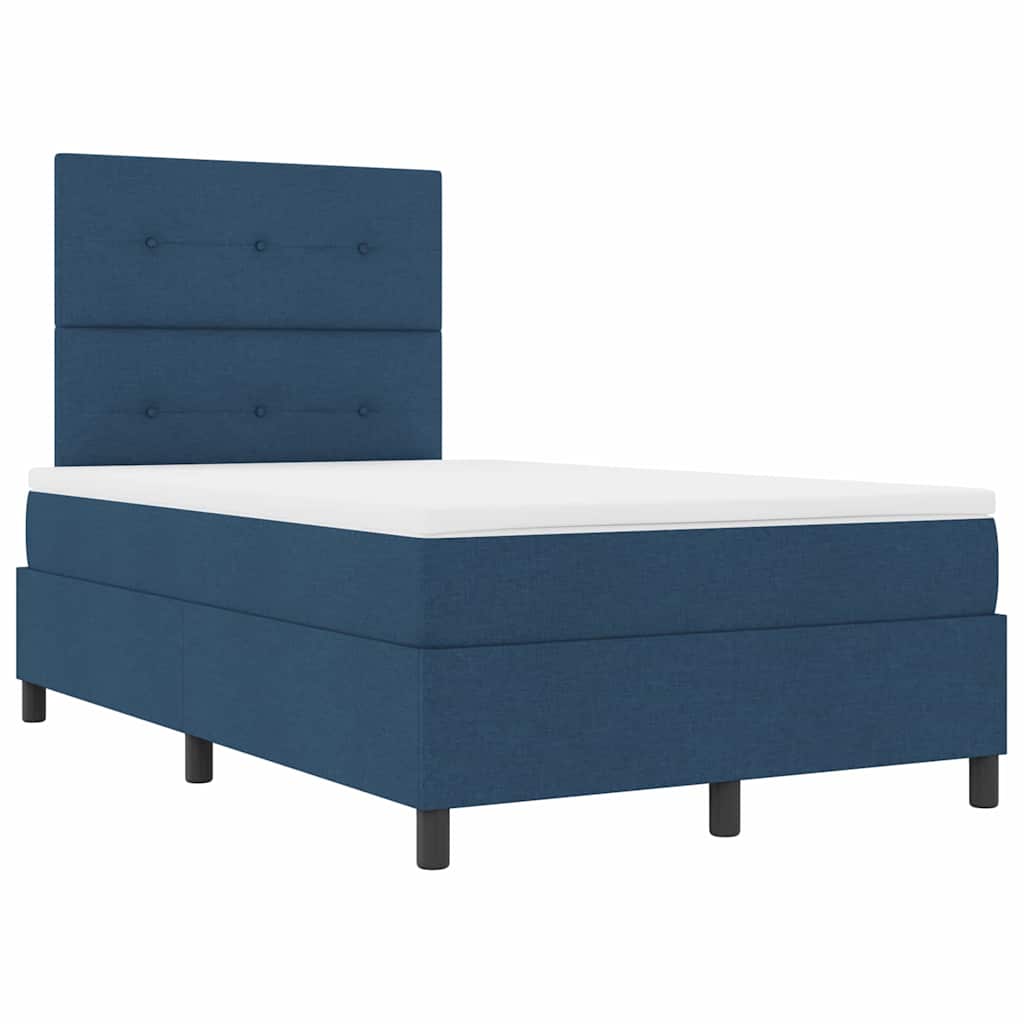 Boxspring bed met matras met LED Blauw 120 x 200 cm Stof is nu te koop bij PeponiXL, paradijselijk wonen!