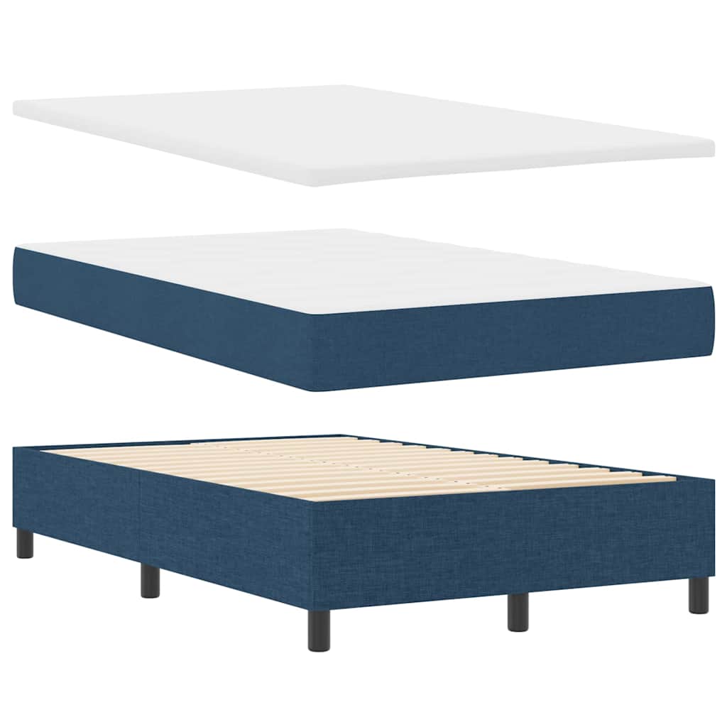Boxspring bed met matras met LED Blauw 120 x 200 cm Stof is nu te koop bij PeponiXL, paradijselijk wonen!