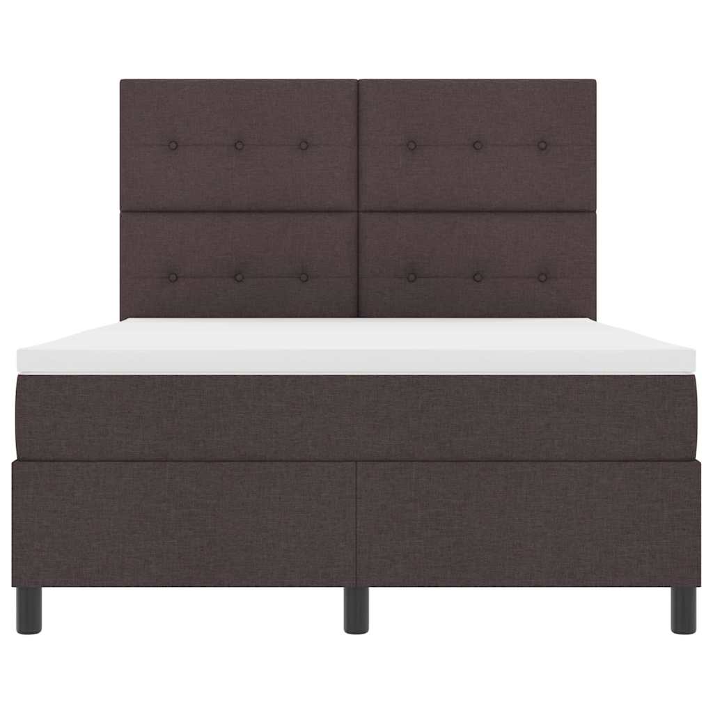 Boxspring bed met matras met LED Donkerbruin 140 x 190 cm Stof is nu te koop bij PeponiXL, paradijselijk wonen!