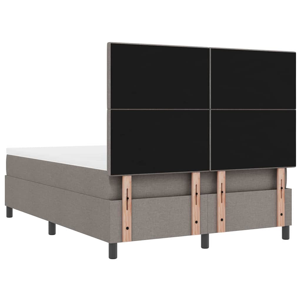 Boxspring bed met matras met LED Taupe 140 x 190 cm Stof is nu te koop bij PeponiXL, paradijselijk wonen!