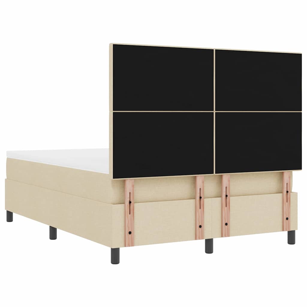 Boxspring bed met matras met LED Crème 140 x 190 cm Stof is nu te koop bij PeponiXL, paradijselijk wonen!