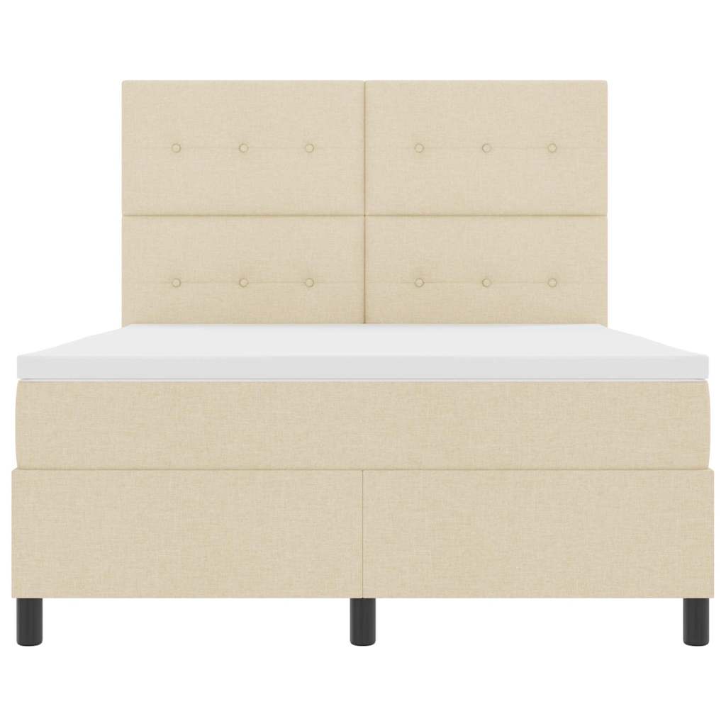 Boxspring bed met matras met LED Crème 140 x 190 cm Stof is nu te koop bij PeponiXL, paradijselijk wonen!