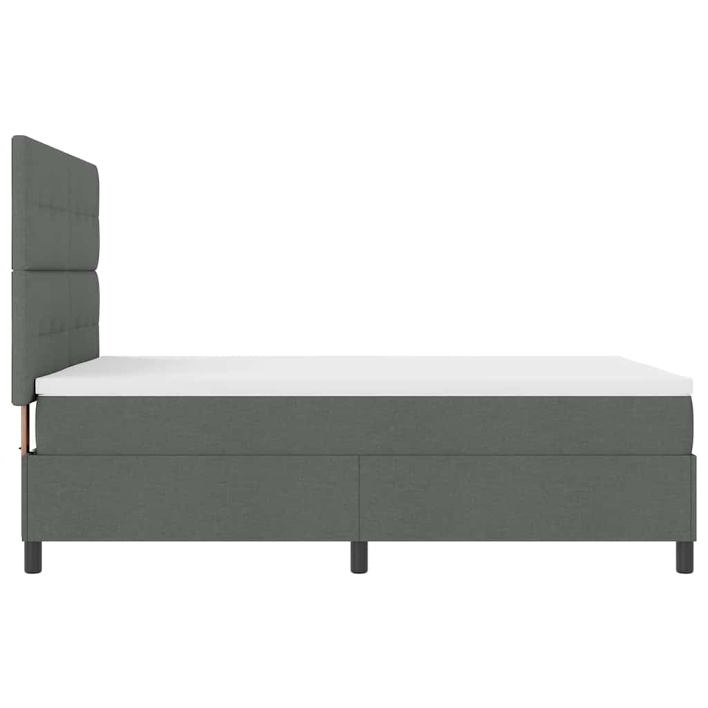 Boxspring bed met matras met LED Donkergrijs 140 x 200 cm Stof is nu te koop bij PeponiXL, paradijselijk wonen!