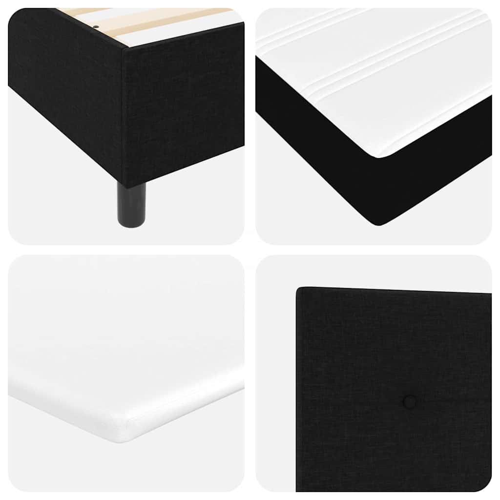 Boxspring bed met matras met LED Zwart 140 x 200 cm Stof is nu te koop bij PeponiXL, paradijselijk wonen!